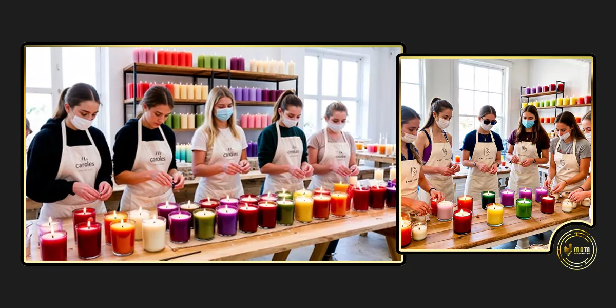 Candle-making workshop in Dubai for corporate events to promote creativity and relaxation.